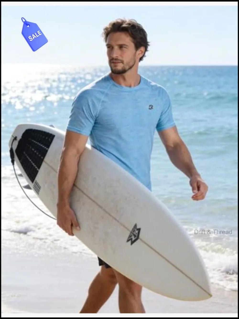 Men's UPF 50+ Rash Guard Quick Dry Sun Protection Swim Shirt Tee